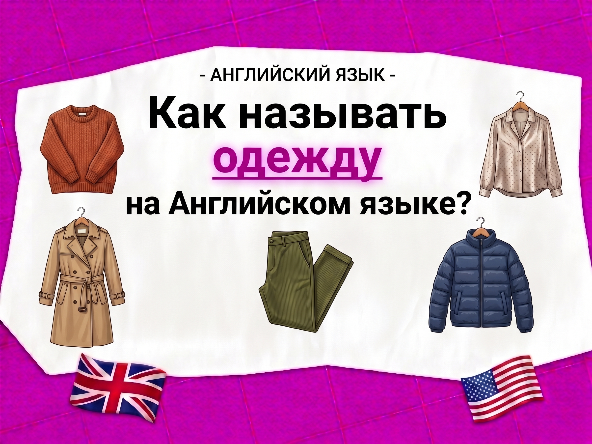 Названия одежды на английском языке